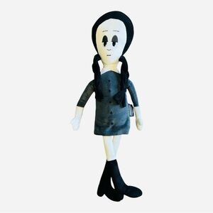Wednesday Addams Black and White Plush Doll with Gothic Charm